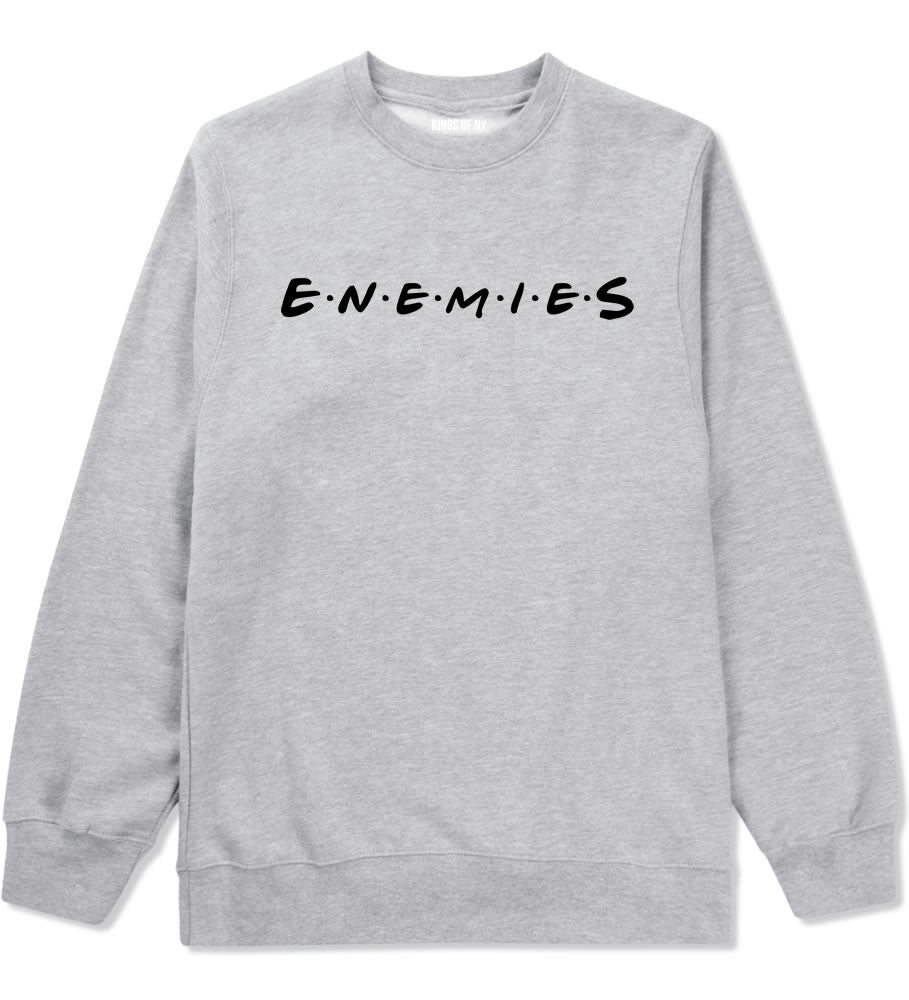 Enemies Friends Parody Crewneck Sweatshirt in Grey By Kings Of NY