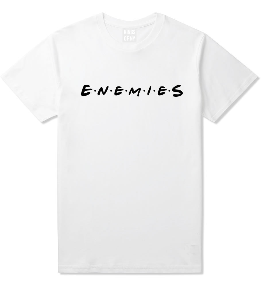 Enemies Friends Parody T-Shirt in White By Kings Of NY