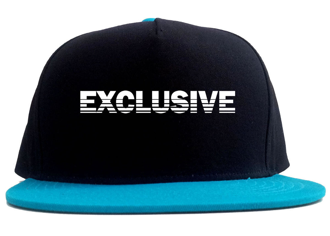 Exclusive Racing Style 2 Tone Snapback Hat in Black and Blue by Kings Of NY