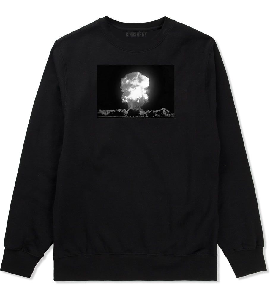 Explosion Nuclear Bomb Cloud Crewneck Sweatshirt in Black By Kings Of NY