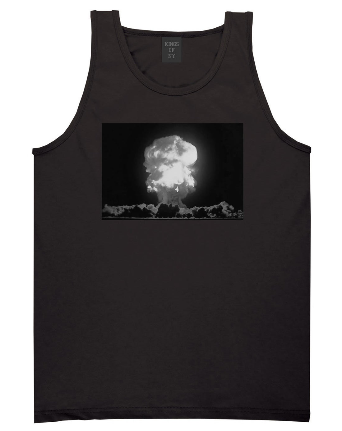 Explosion Nuclear Bomb Cloud Tank Top in Black By Kings Of NY