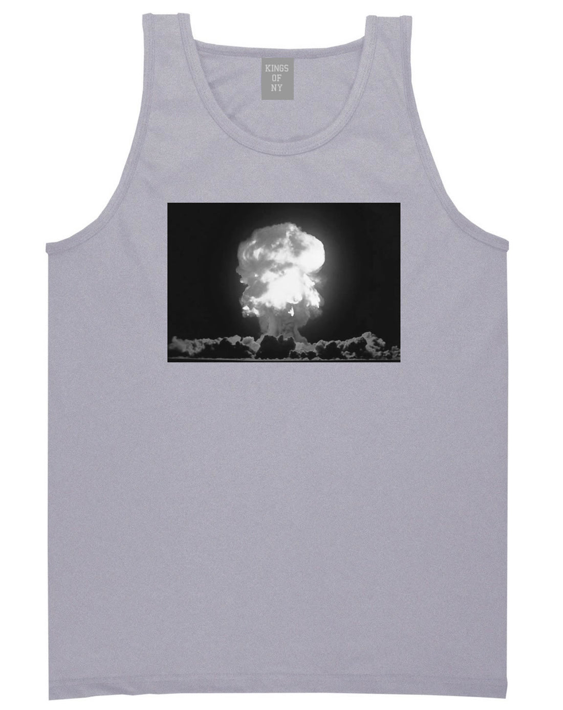 Explosion Nuclear Bomb Cloud Tank Top in Grey By Kings Of NY