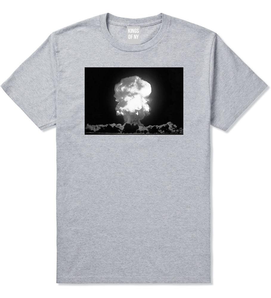 Explosion Nuclear Bomb Cloud T-Shirt in Grey By Kings Of NY