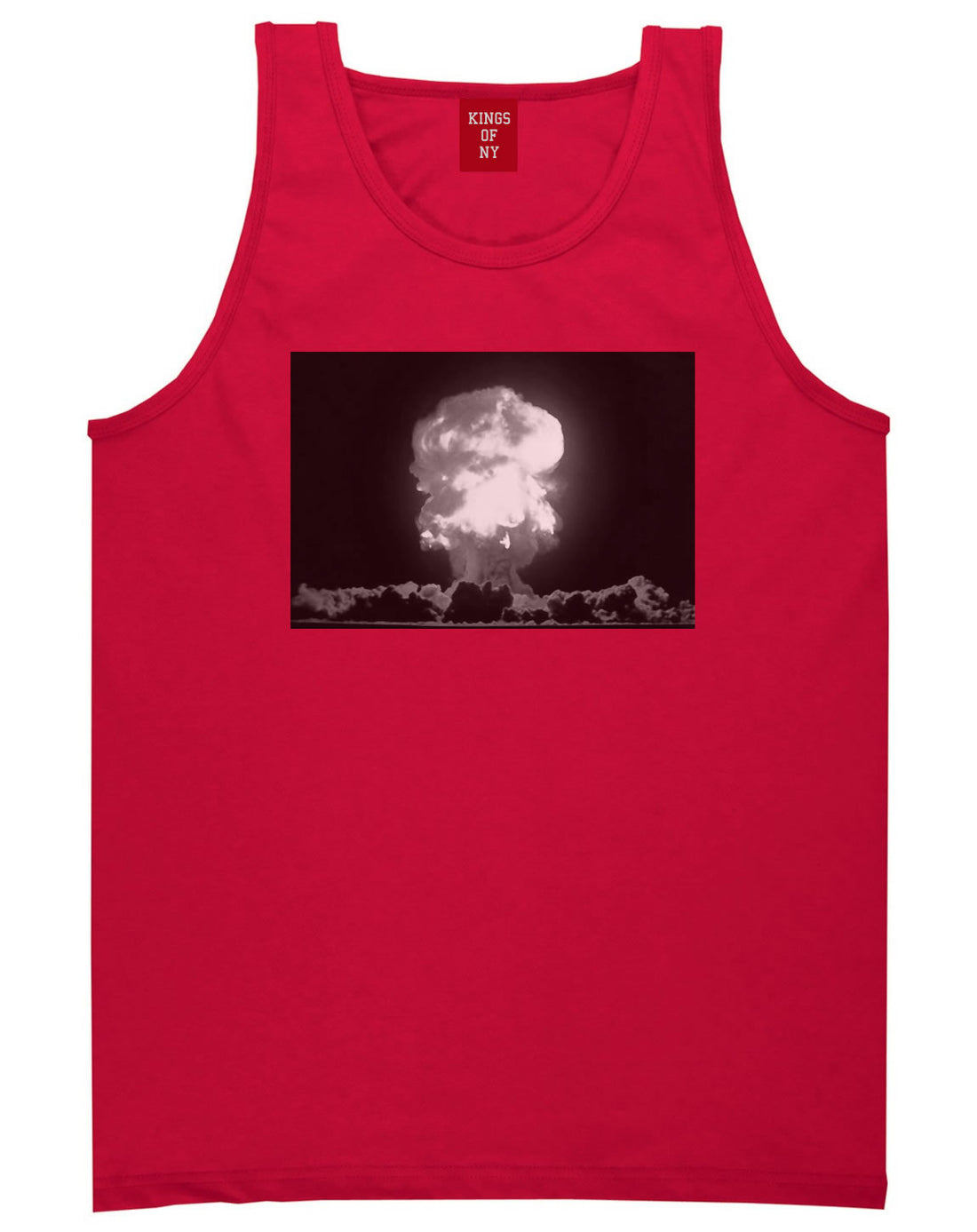Explosion Nuclear Bomb Cloud Tank Top in Red By Kings Of NY