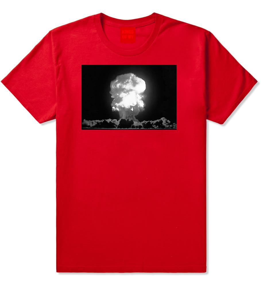 Explosion Nuclear Bomb Cloud T-Shirt in Red By Kings Of NY