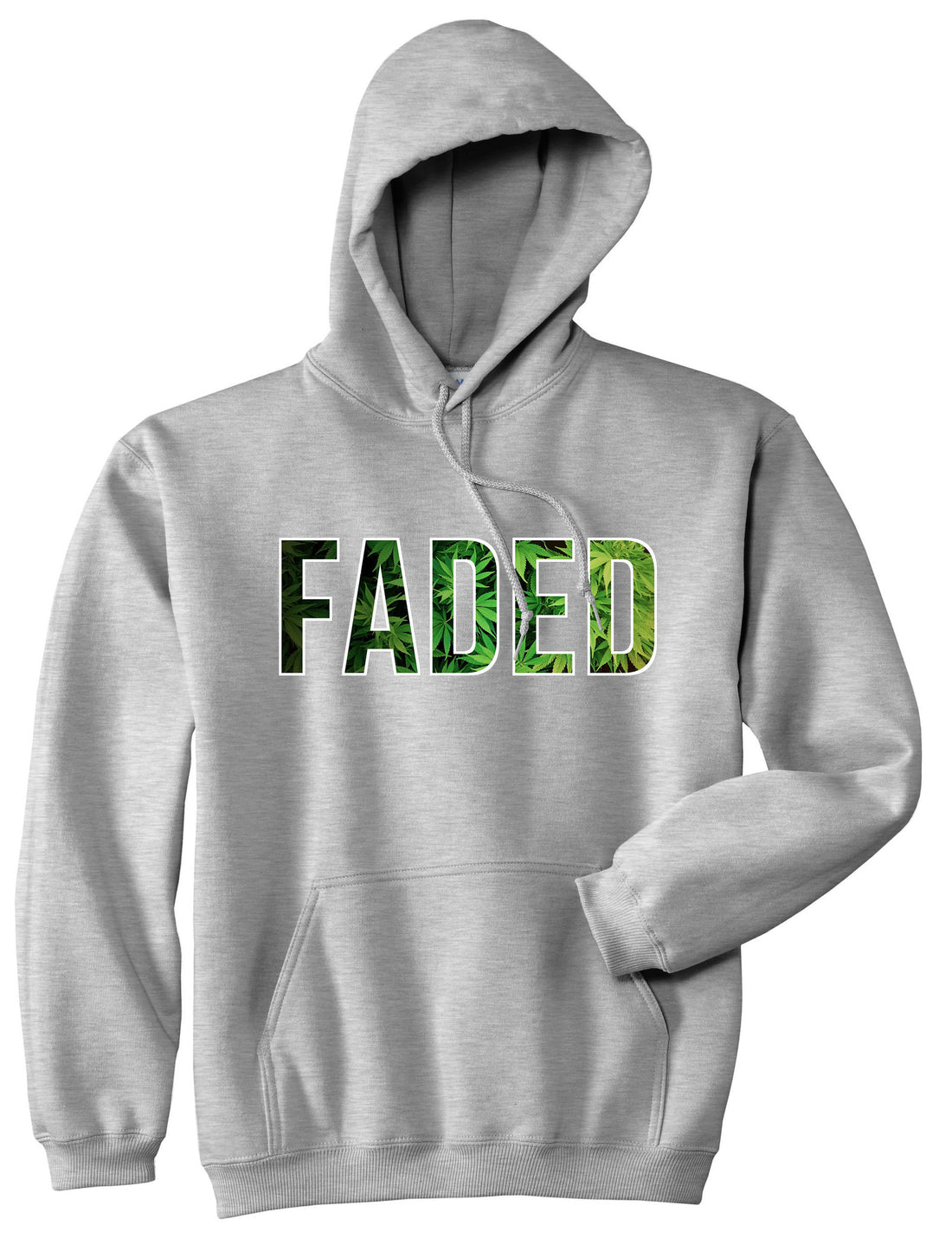 Faded Plant Life Marijuana Drugs Legalize Pullover Hoodie Hoody In Grey by Kings Of NY