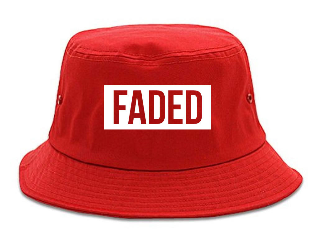 Faded Red and Pink Marijuana Weed Bucket Hat in Red by Kings Of NY