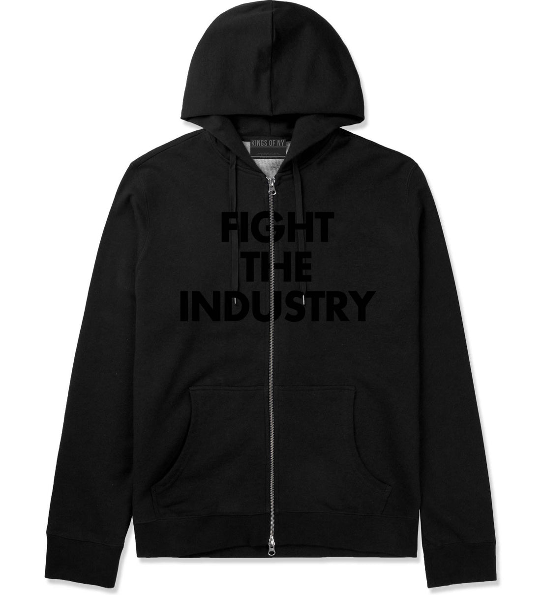 Fight The Industry Power Zip Up Hoodie in Black By Kings Of NY