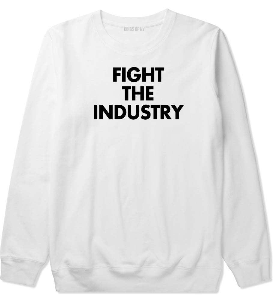 Fight The Industry Power Crewneck Sweatshirt in White By Kings Of NY