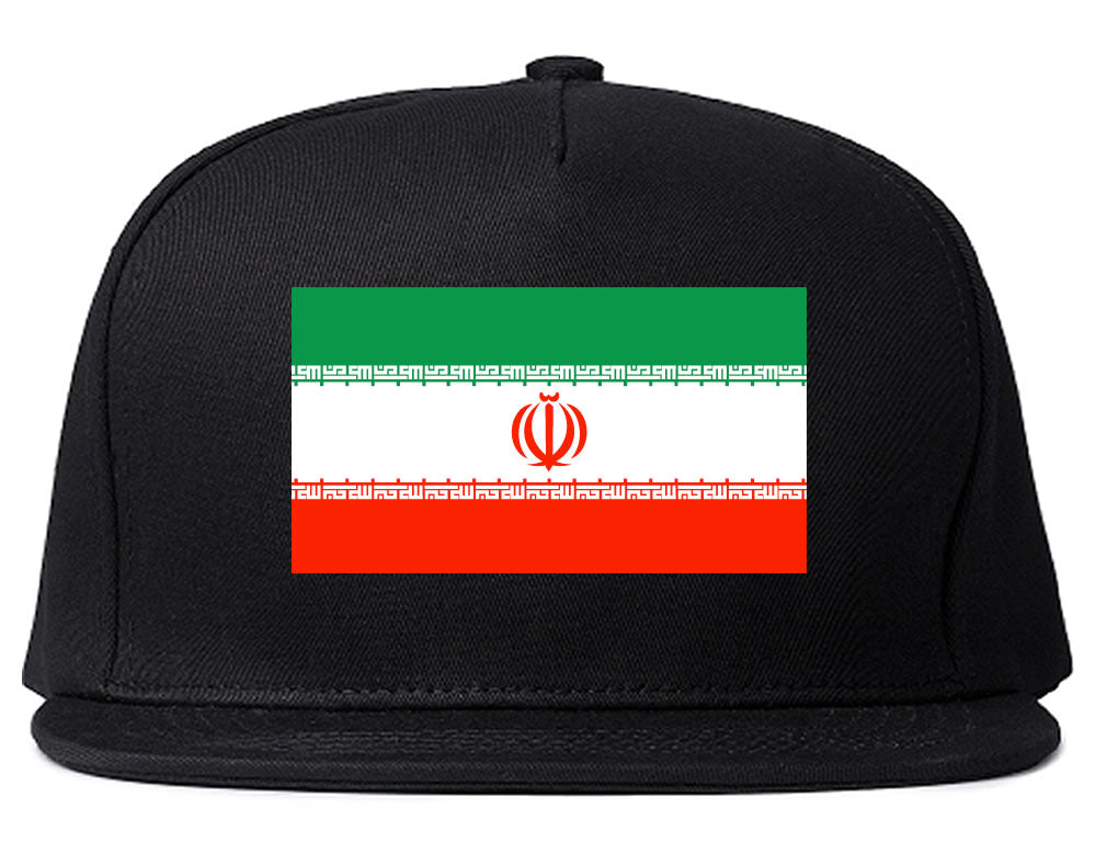 Iran Flag Country Printed Snapback Hat Cap Black