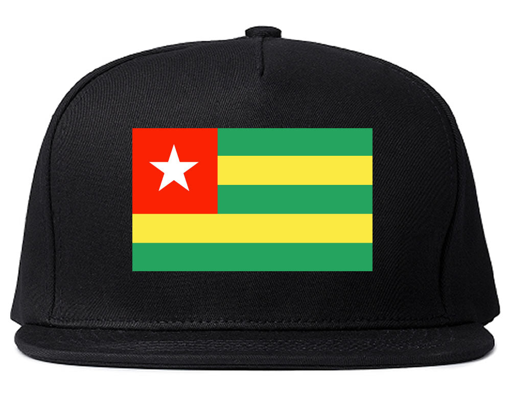 Togo Flag Country Printed Snapback Hat Cap Black