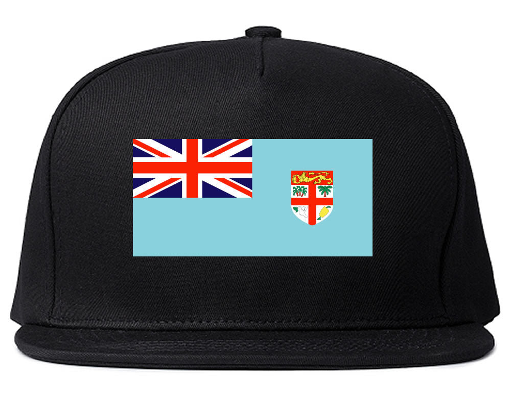 Fiji Flag Country Printed Snapback Hat Cap Black
