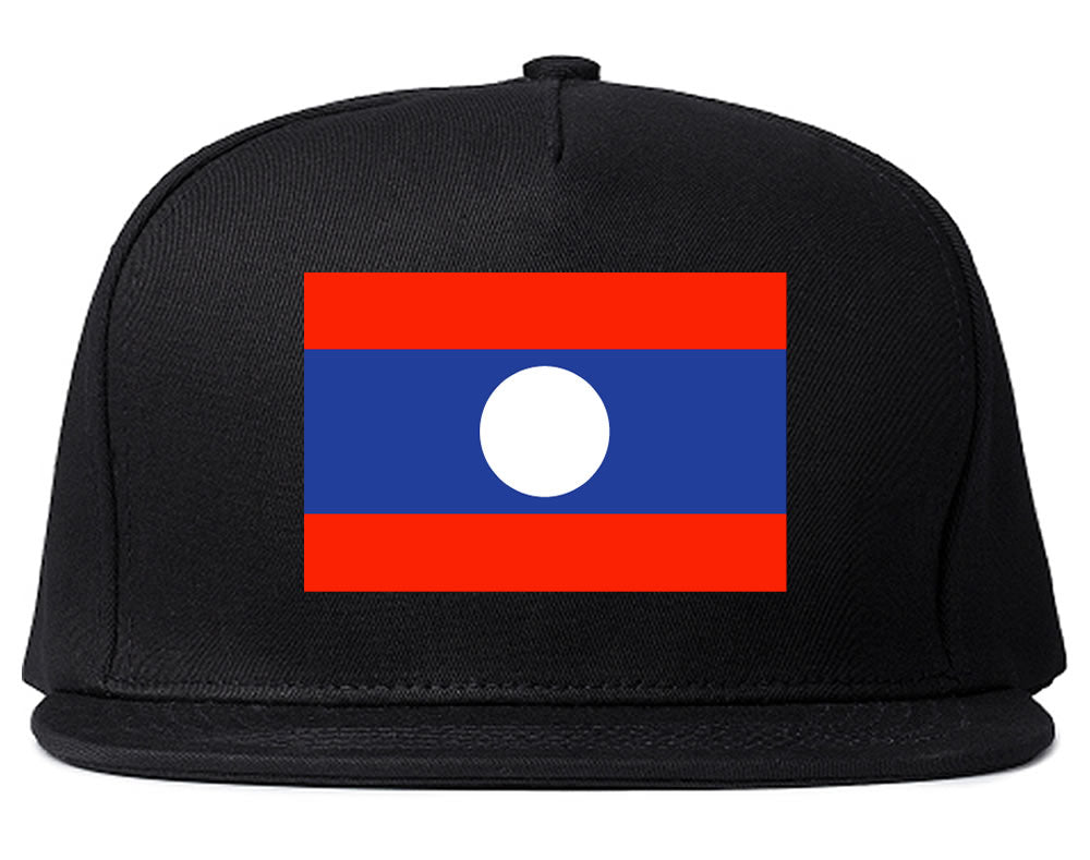Laos Flag Country Printed Snapback Hat Cap Black