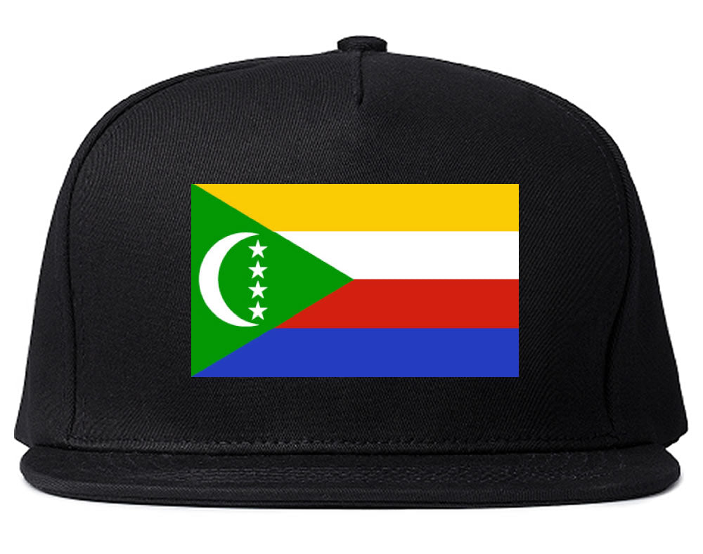 Comoros Flag Country Printed Snapback Hat Cap Black