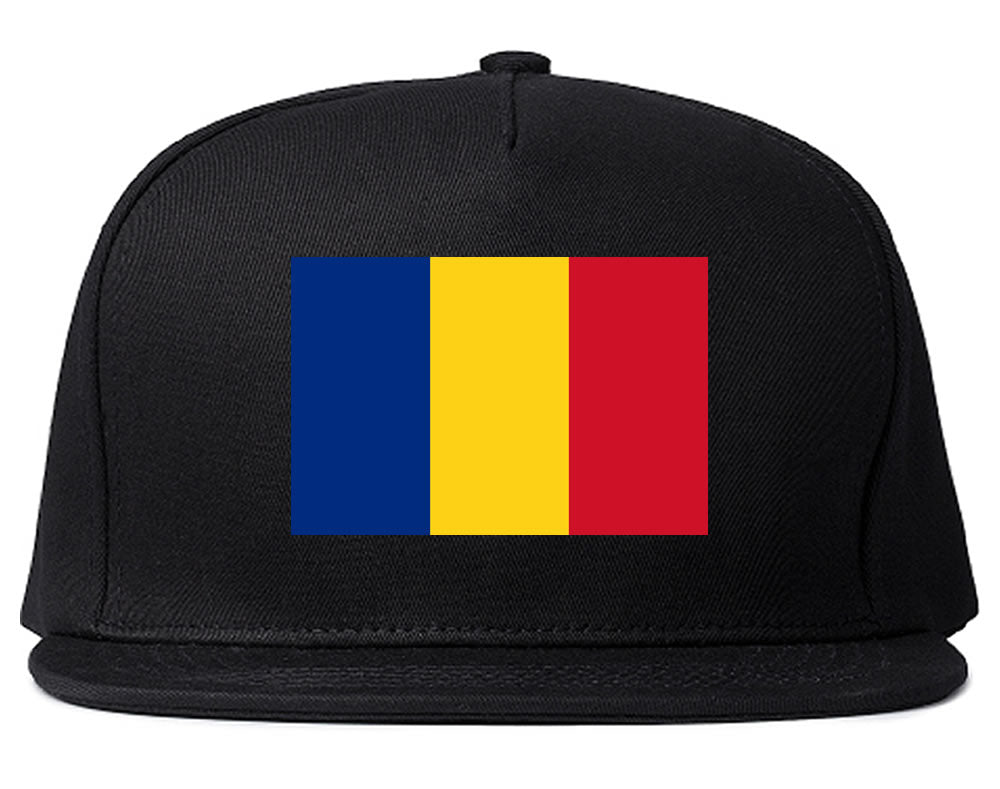 Romania Flag Country Printed Snapback Hat Cap Black