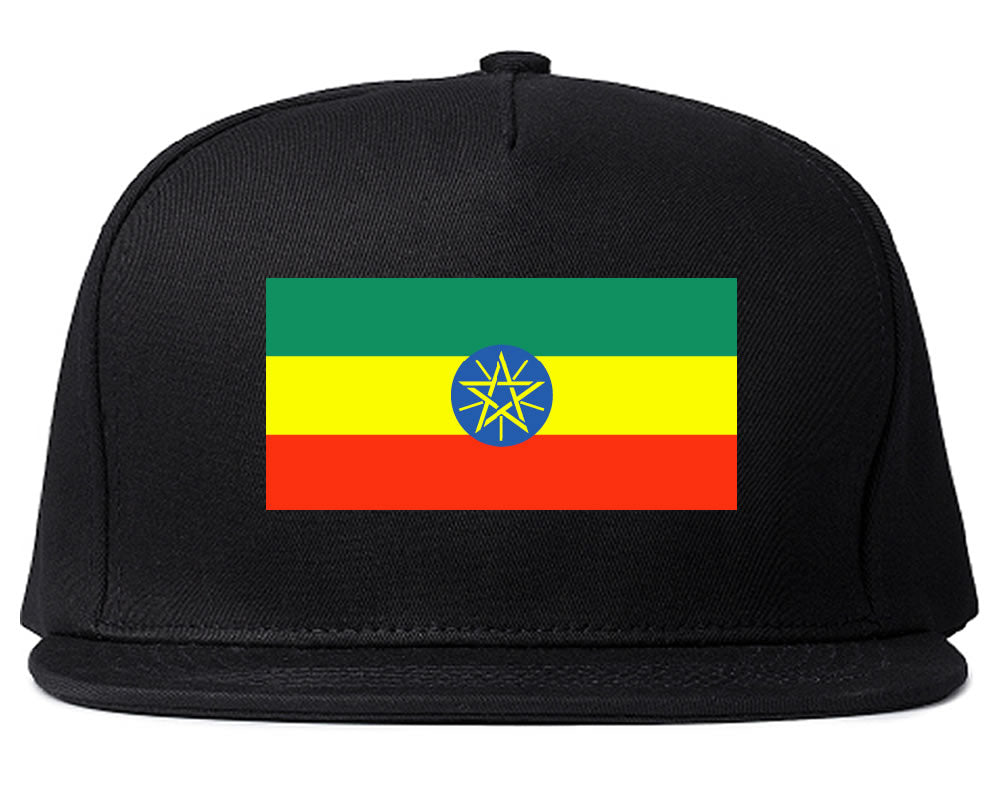 Ethiopia Flag Country Printed Snapback Hat Cap Black