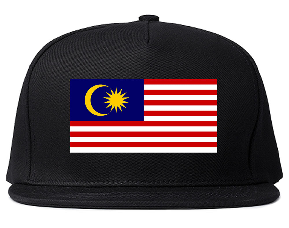 Malaysia Flag Country Printed Snapback Hat Cap Black