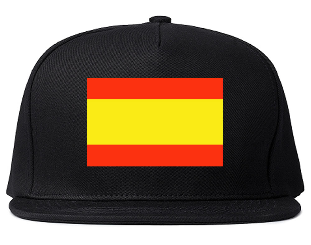 Spain Flag Country Printed Snapback Hat Cap Black