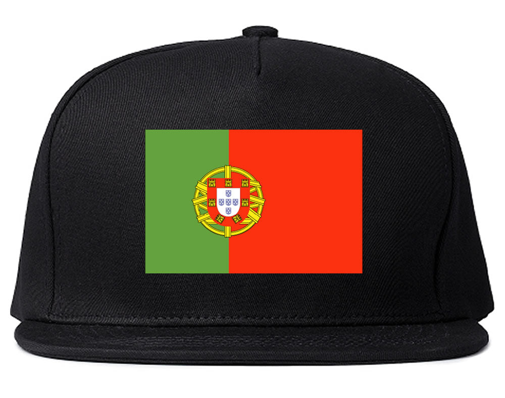 Portugal Flag Country Printed Snapback Hat Cap Black