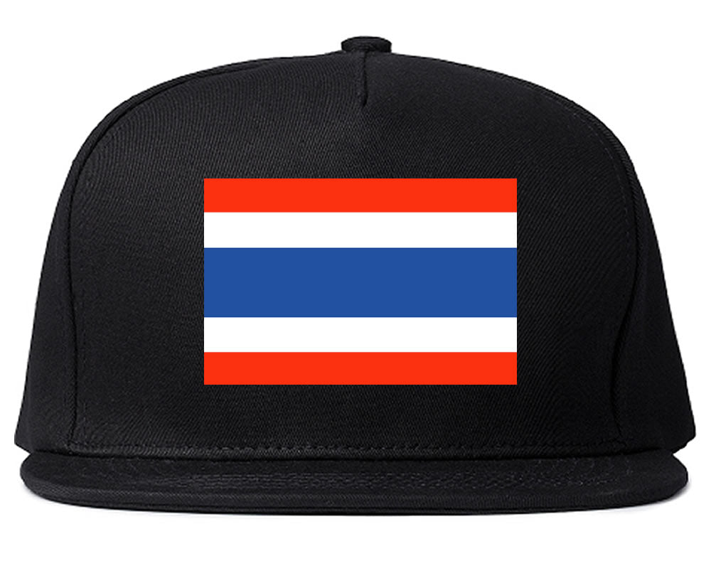 Thailand Flag Country Printed Snapback Hat Cap Black