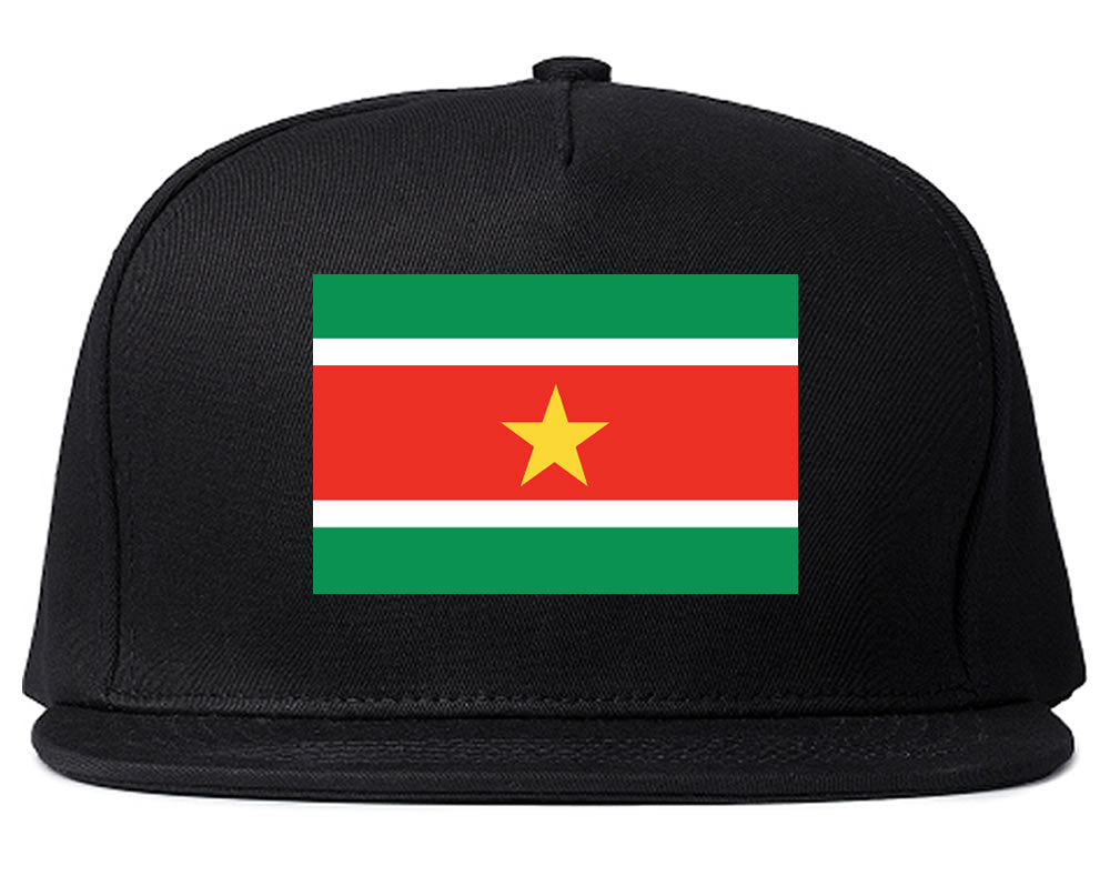 Suriname Flag Country Printed Snapback Hat Cap Black