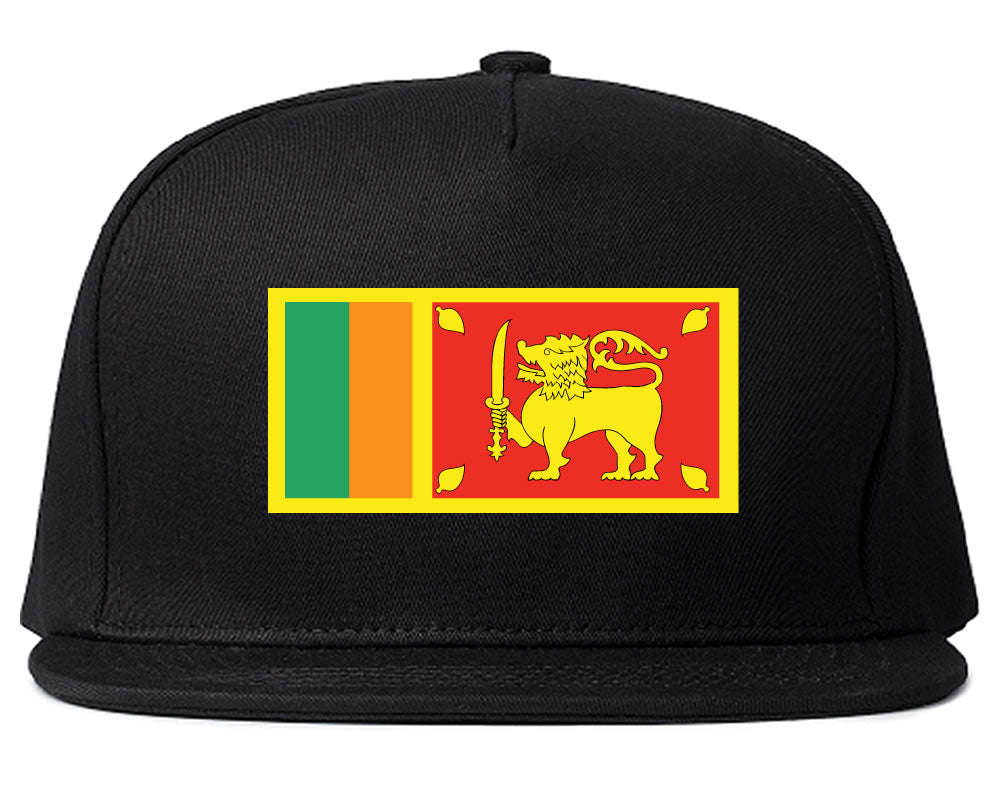 Sri Lanka Flag Country Printed Snapback Hat Cap Black