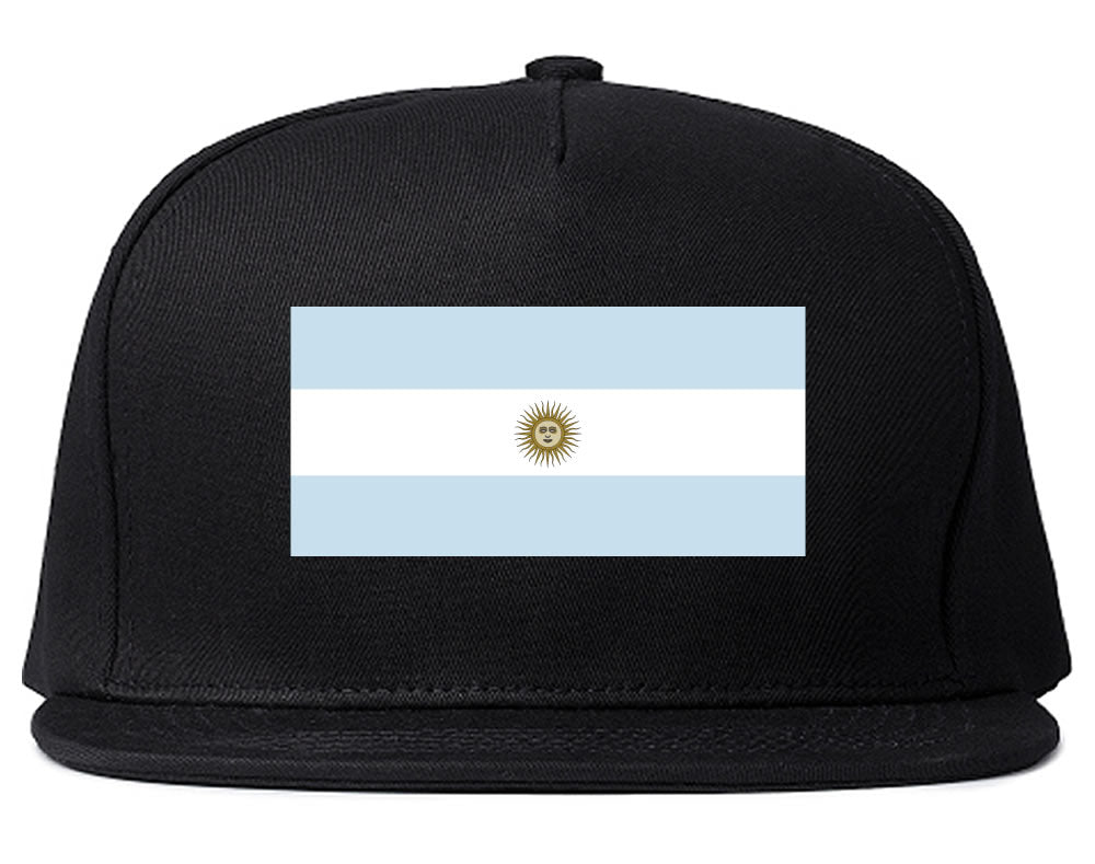 Argentina Flag Country Printed Snapback Hat Cap Black