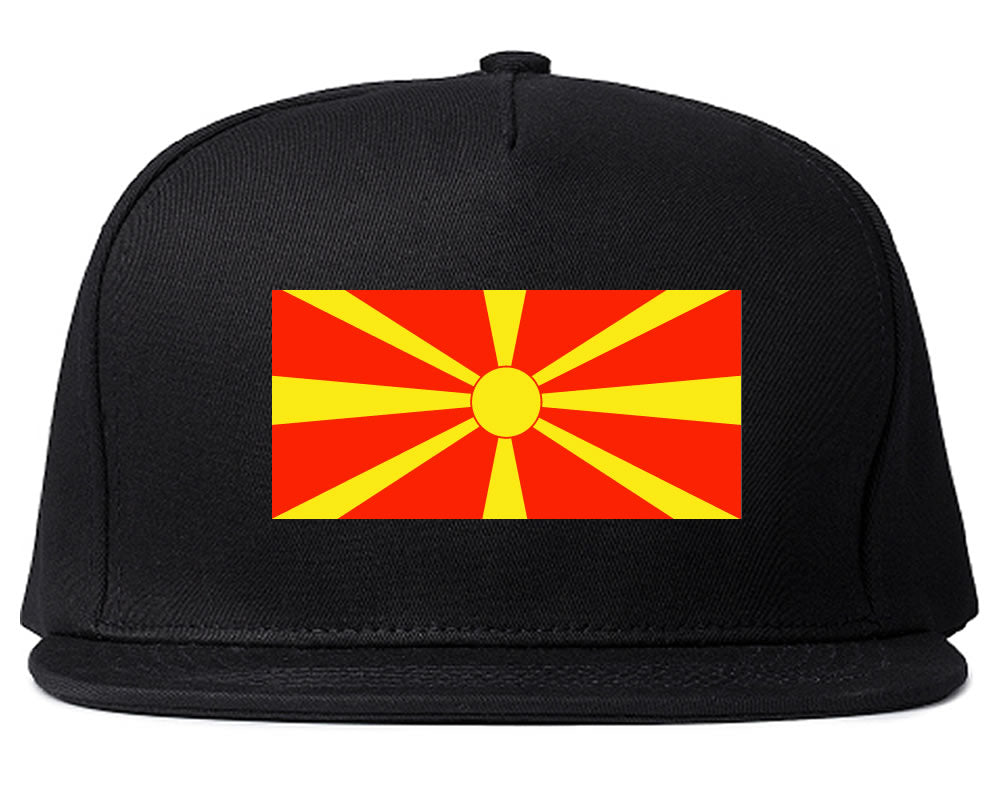 Macedonia Flag Country Printed Snapback Hat Cap Black