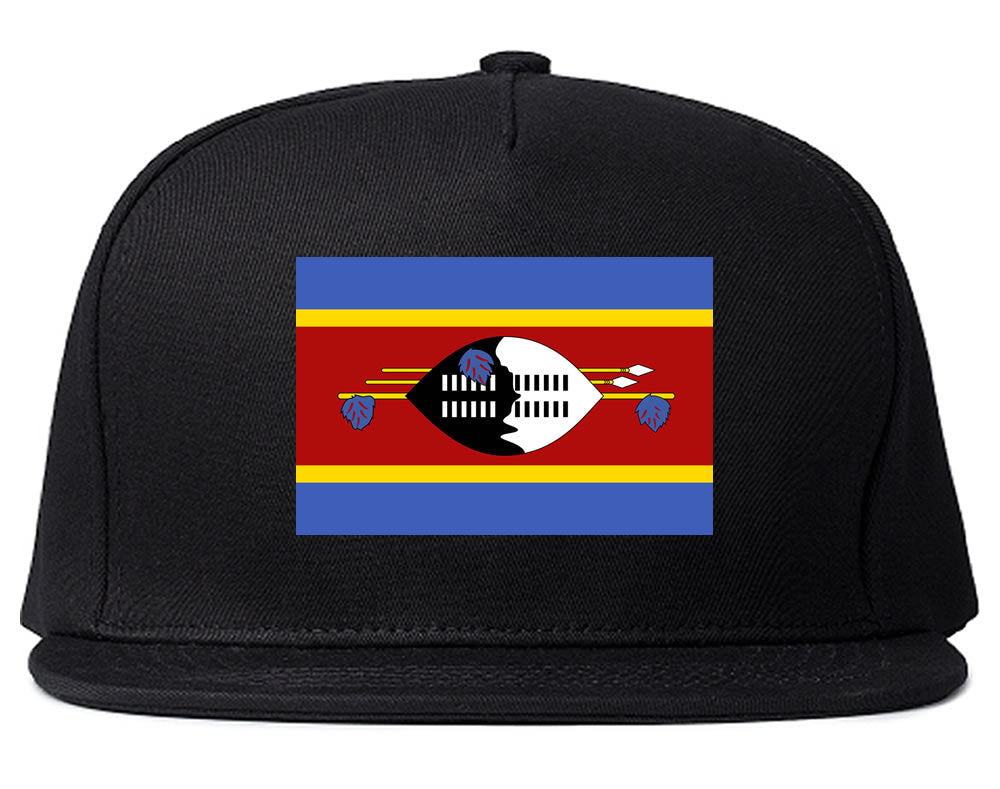 Swaziland Flag Country Printed Snapback Hat Cap Black