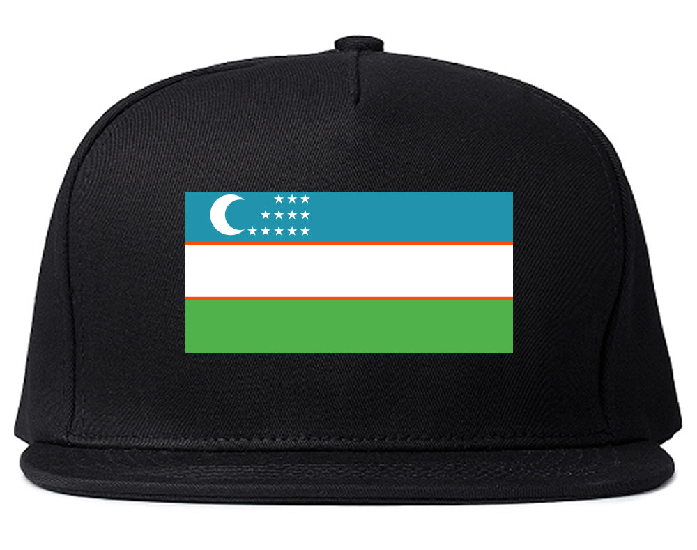 Uzbekistan Flag Country Printed Snapback Hat Cap Black