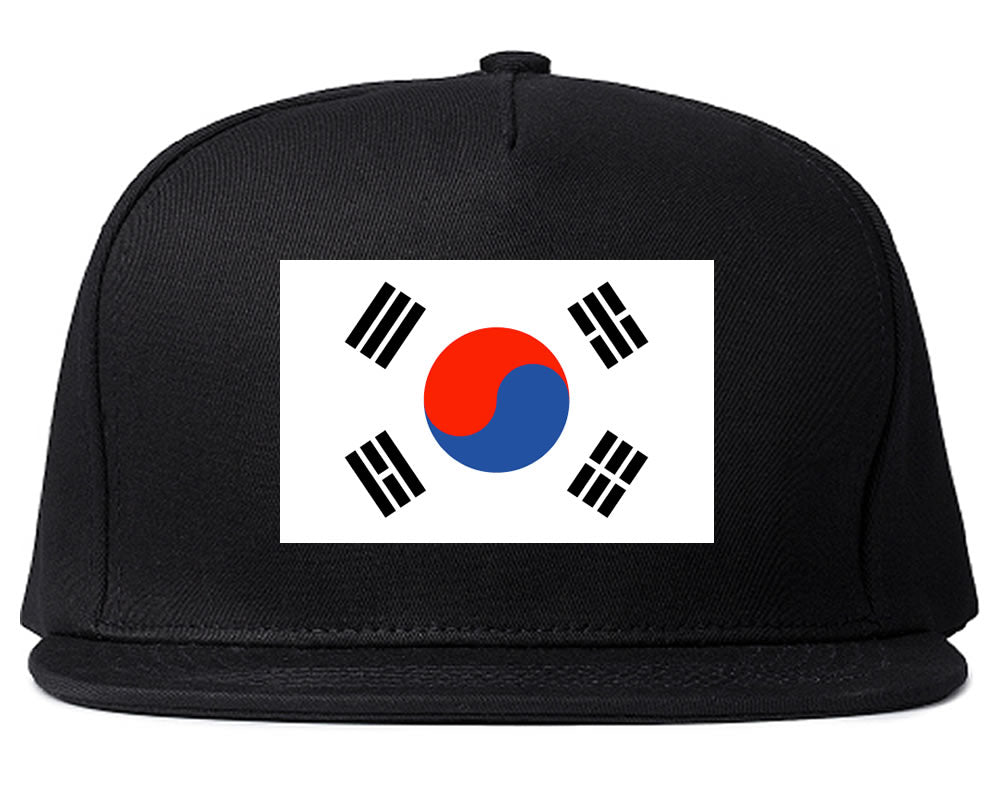 South Korea Flag Country Printed Snapback Hat Cap Black