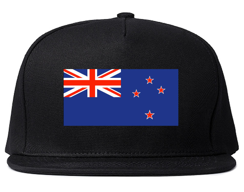 New Zealand Flag Country Printed Snapback Hat Cap Black