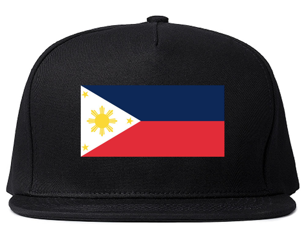 Philippines Flag Country Printed Snapback Hat Cap Black