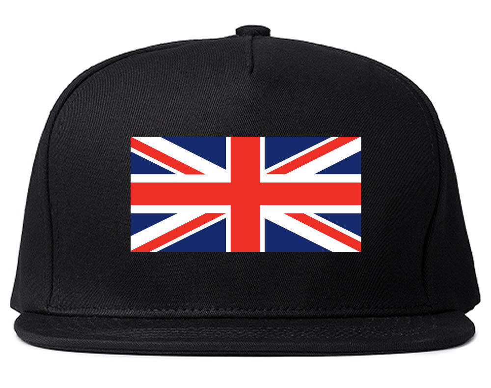 United Kingdom Flag Country Printed Snapback Hat Cap Black