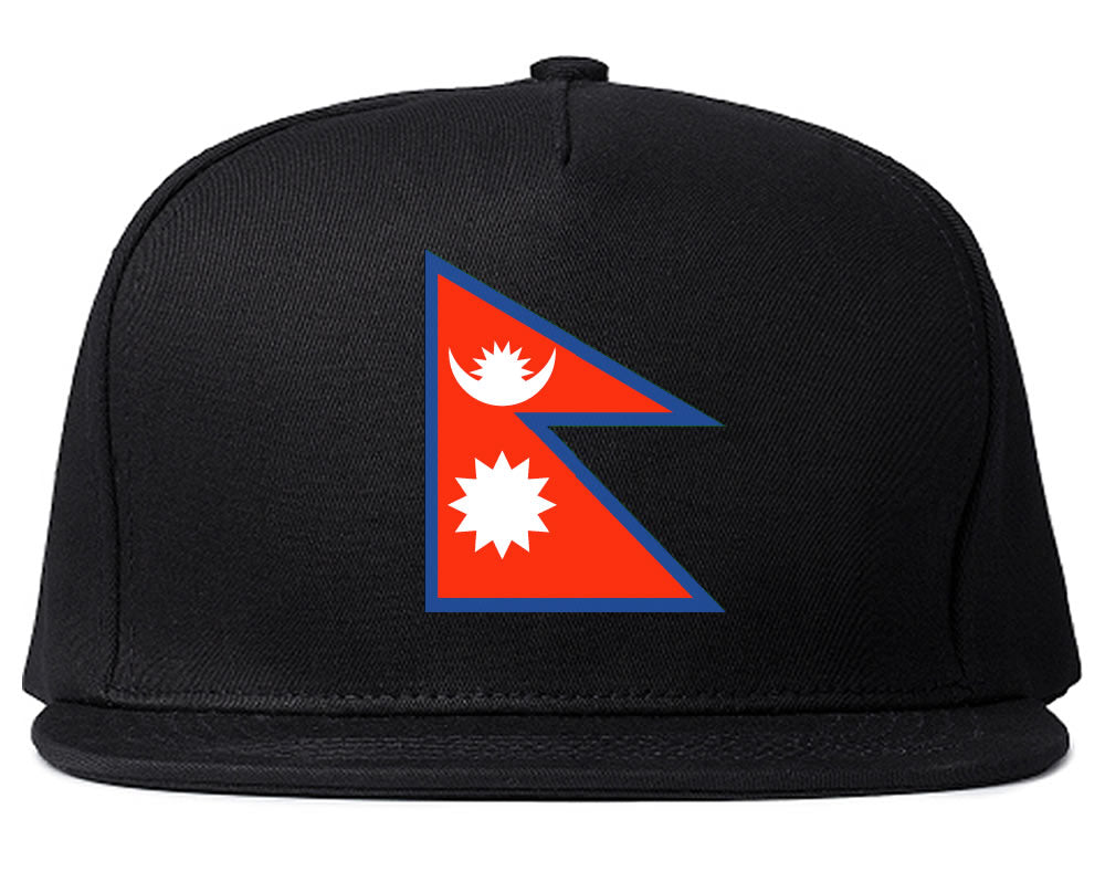 Nepal Flag Country Printed Snapback Hat Cap Black