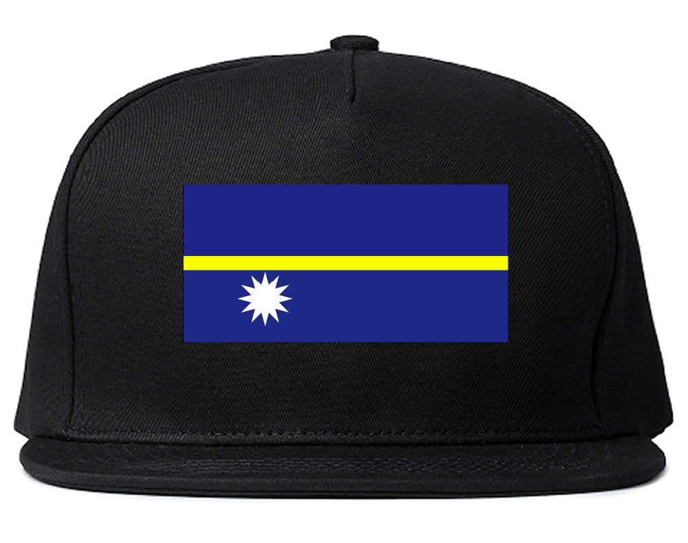 Nauru Flag Country Printed Snapback Hat Cap Black