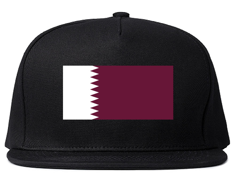 Qatar Flag Country Printed Snapback Hat Cap Black