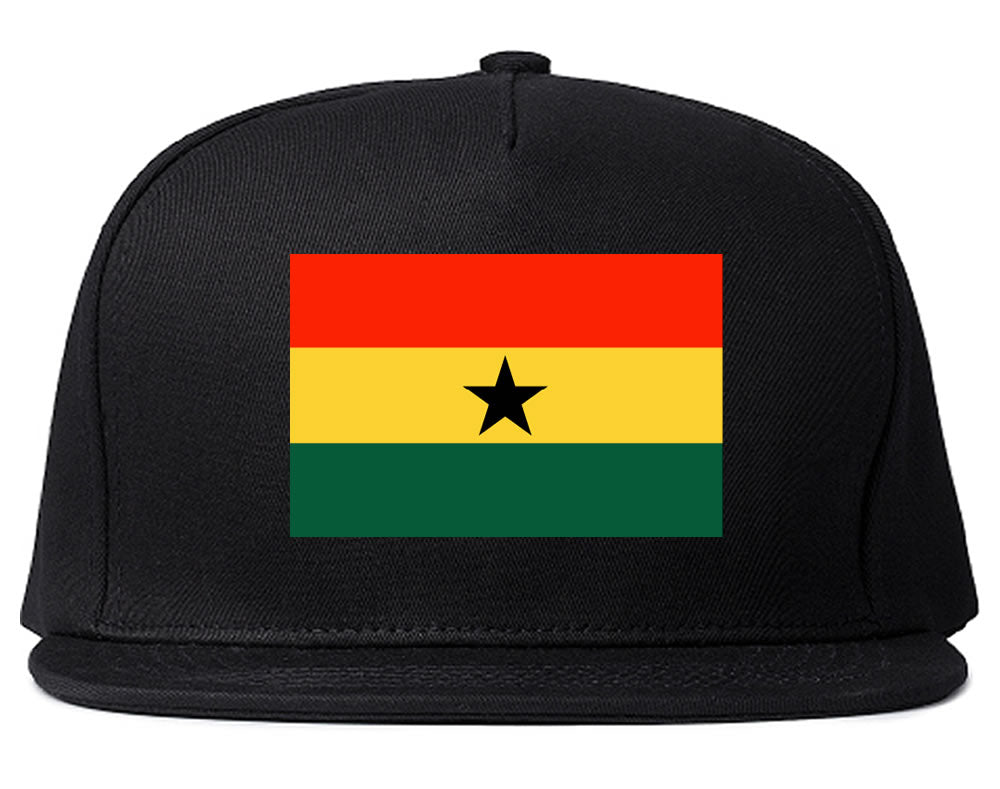 Ghana Flag Country Printed Snapback Hat Cap Black
