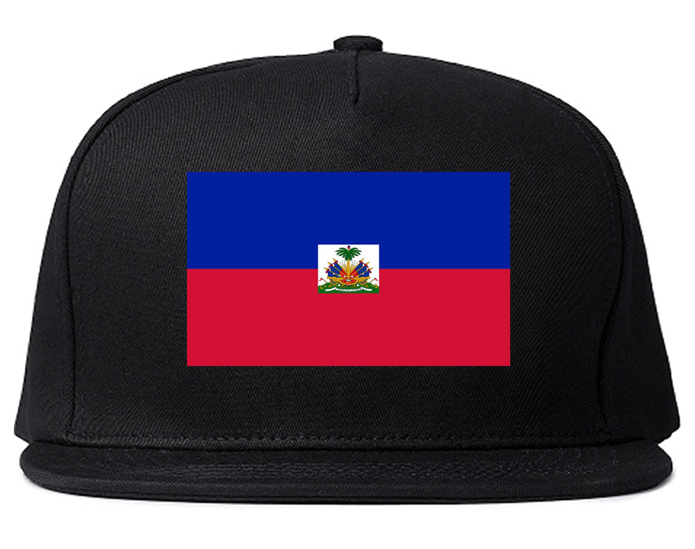 Haiti Flag Country Printed Snapback Hat Cap Black