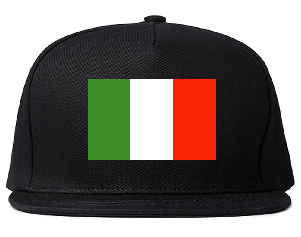 Italy Flag Country Printed Snapback Hat Cap Black