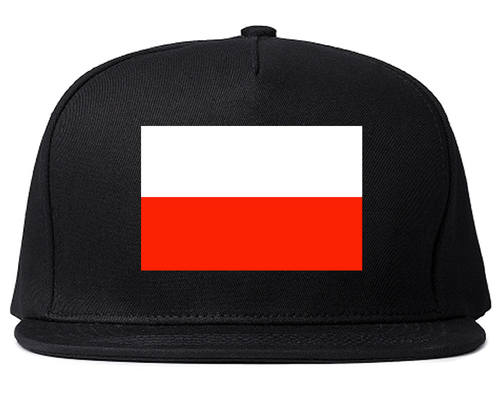 Poland Flag Country Printed Snapback Hat Cap Black