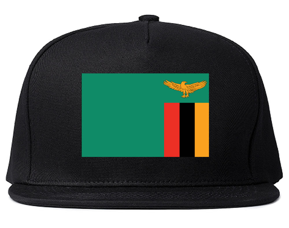 Zambia Flag Country Printed Snapback Hat Cap Black