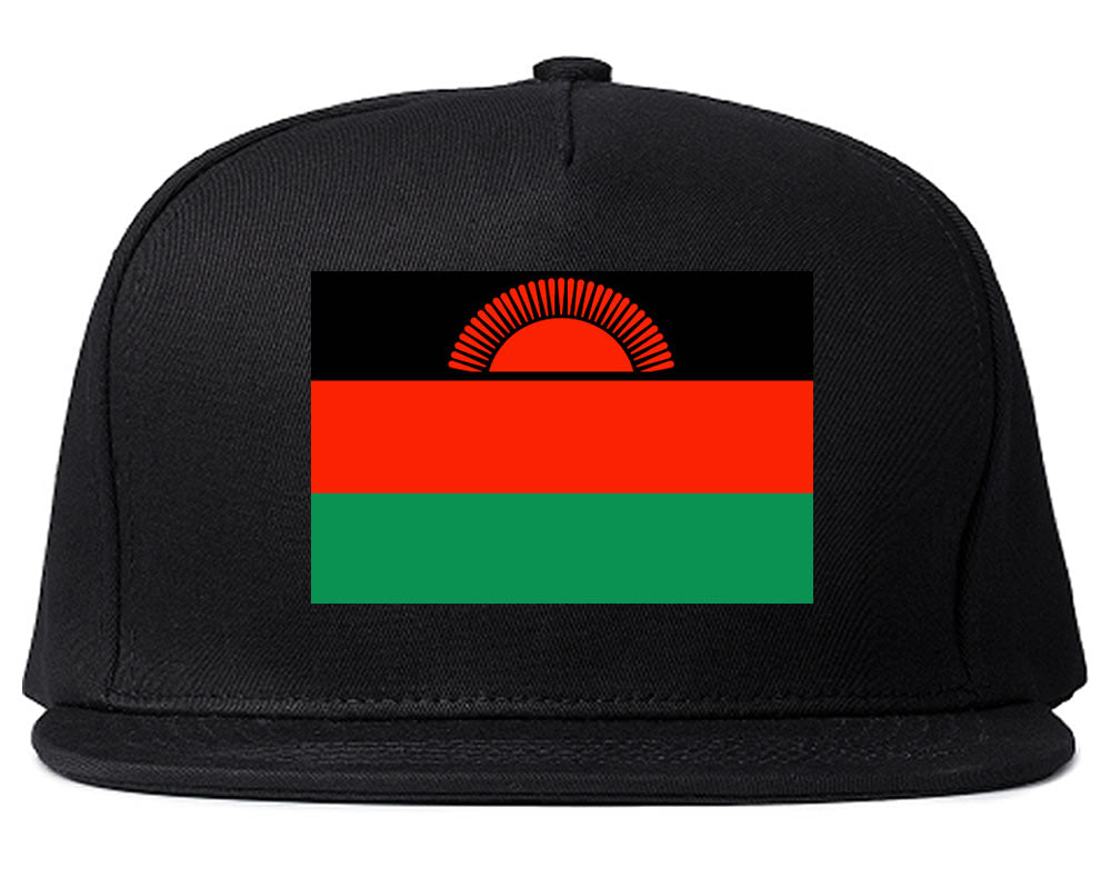 Malawi Flag Country Printed Snapback Hat Cap Black