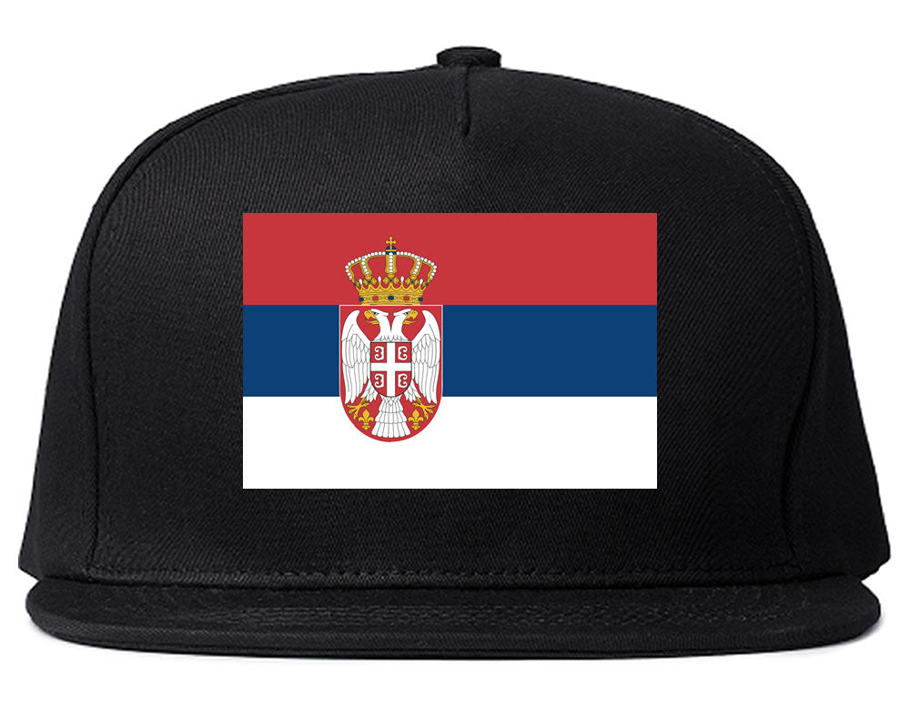 Serbia Flag Country Printed Snapback Hat Cap Black
