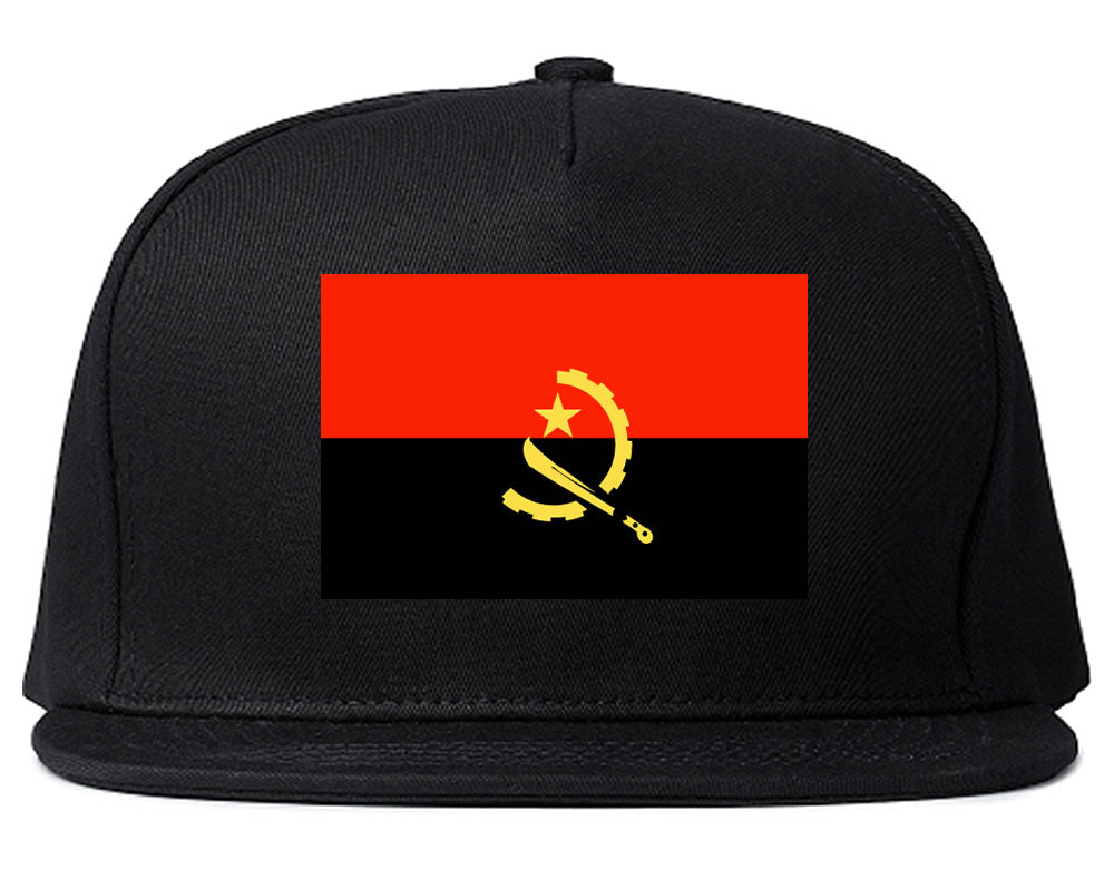 Angola Flag Country Printed Snapback Hat Cap Black