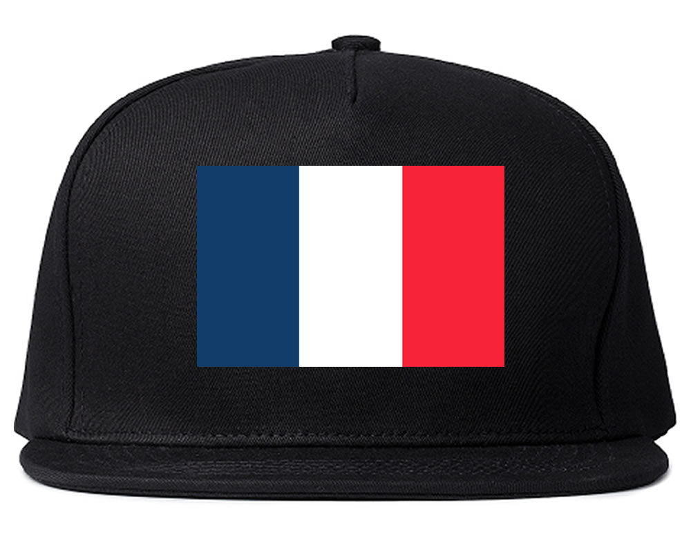 France Flag Country Printed Snapback Hat Cap Black