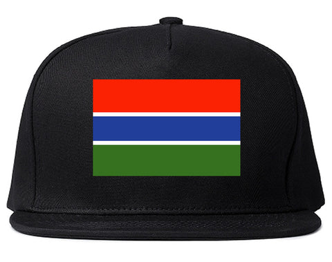 Gambia Flag Country Printed Snapback Hat Cap Black