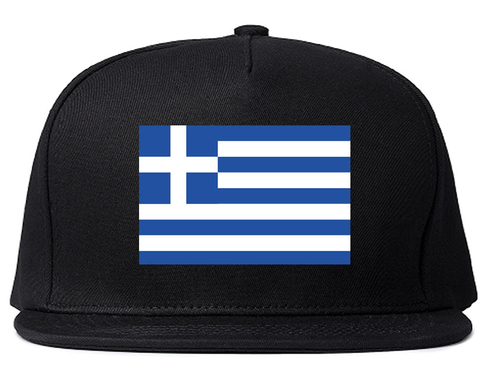 Greece Flag Country Printed Snapback Hat Cap Black