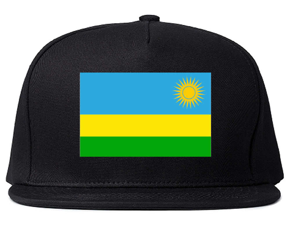 Rwanda Flag Country Printed Snapback Hat Cap Black