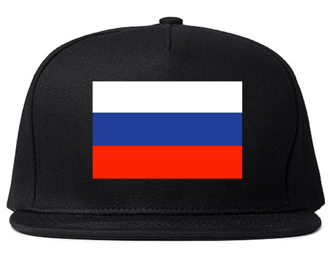 Russia Flag Country Printed Snapback Hat Cap Black